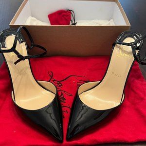 NEVER WORN Christian Louboutin Red Sole Heels - Rivierina Black Patent - Women's